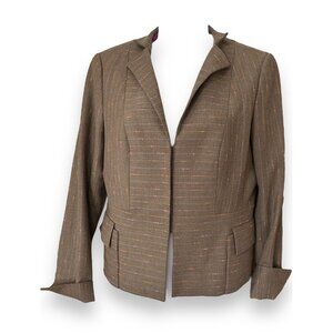 Worth Brown Striped Suit Jacket Blazer